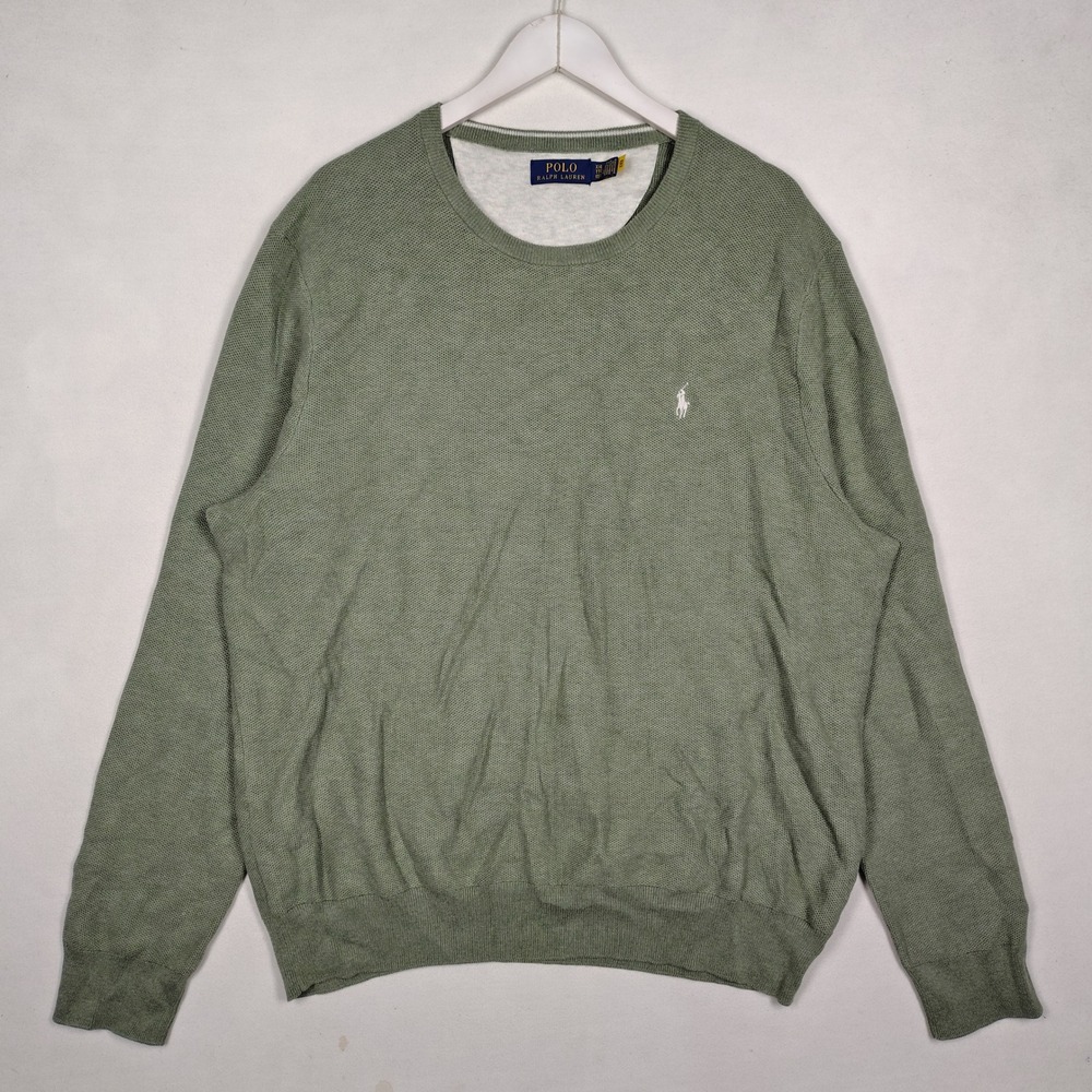 Polo Ralph Lauren Crewneck Cotton Sweater XXL Sage Green Pony Logo